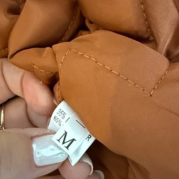 Women's Quilted Belted Jacket - NWOT Rust M - Picture 8 of 10